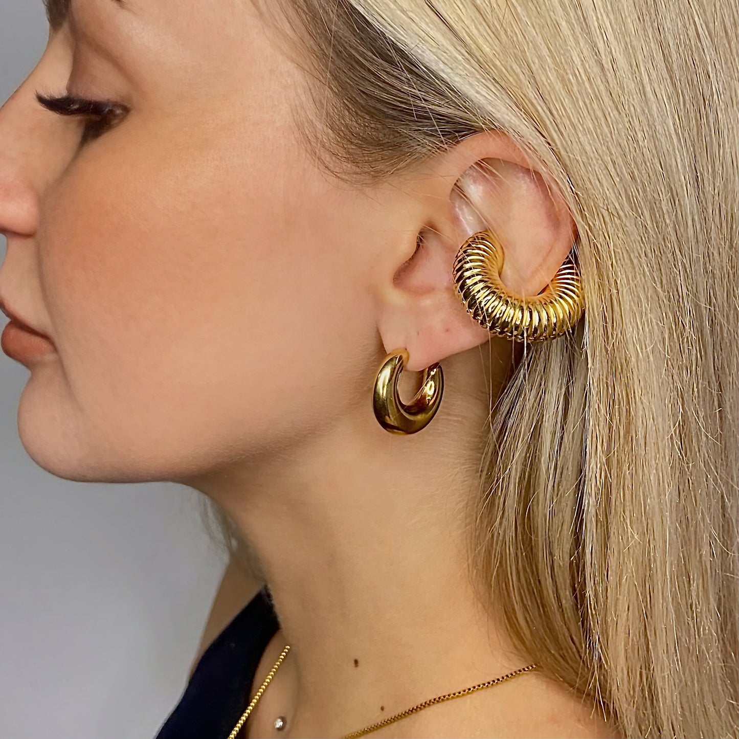 Orecchino Cuff Zigrinato